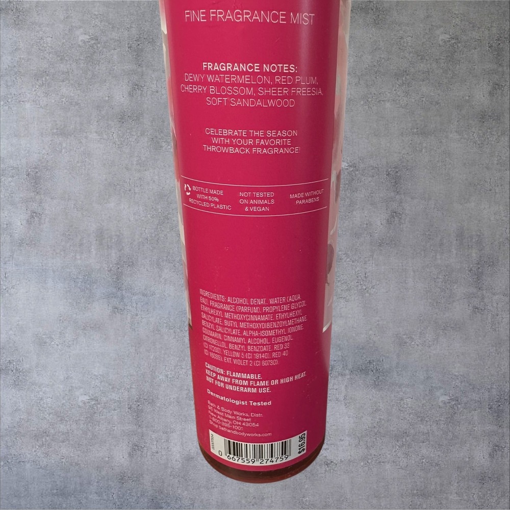 Bath & Body Works Cherry Blossom Fragrance Mist 8oz Pink Spray - Picture 4 of 4